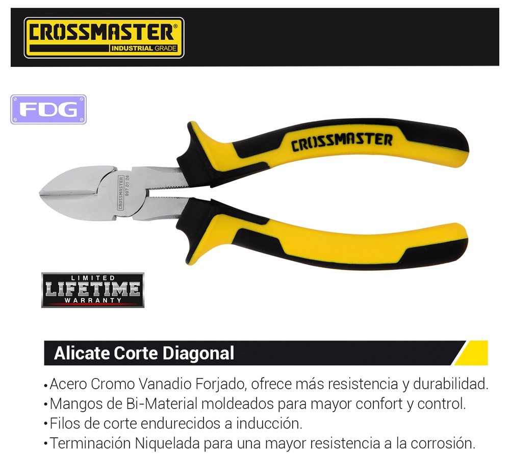 ALICATE CORTE DIAGONAL CROSS 7 1/2"