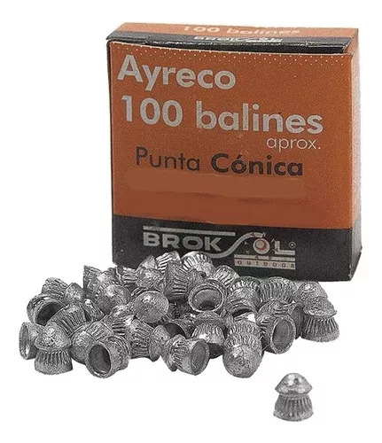 Balines Punta Conica De Aire Comprimido Calibre 5,5 Marca  (x100 u.) "AYRECO"