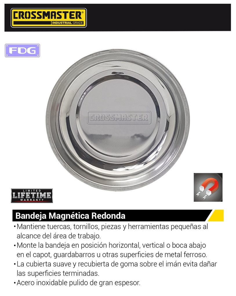 BANDEJA MAGNETICA REDONDA 6"