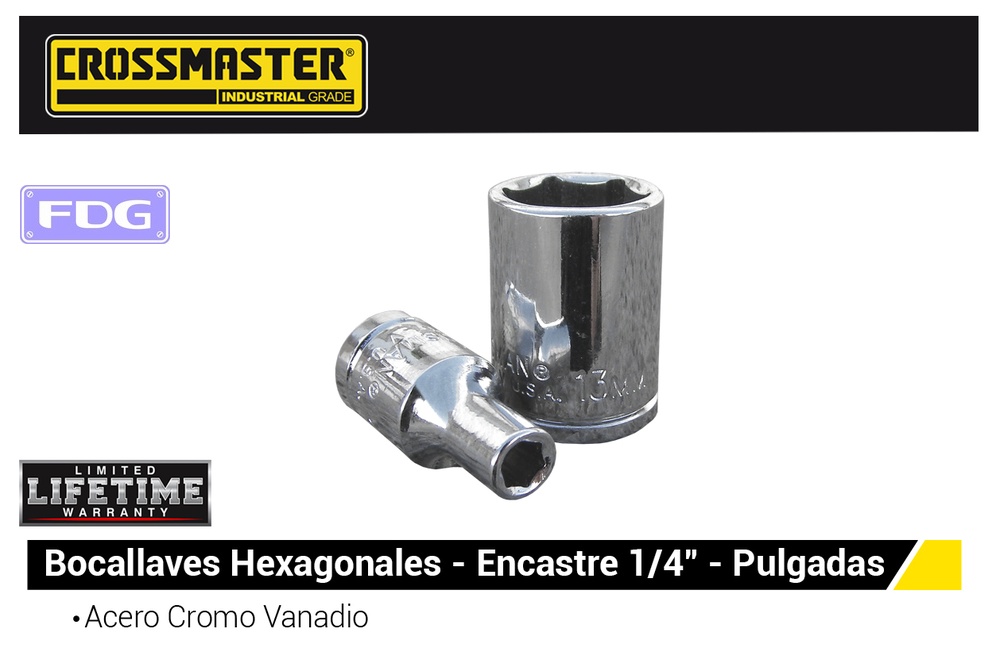 Bocallave CROSS-HEXAG.1/2" 1/4"