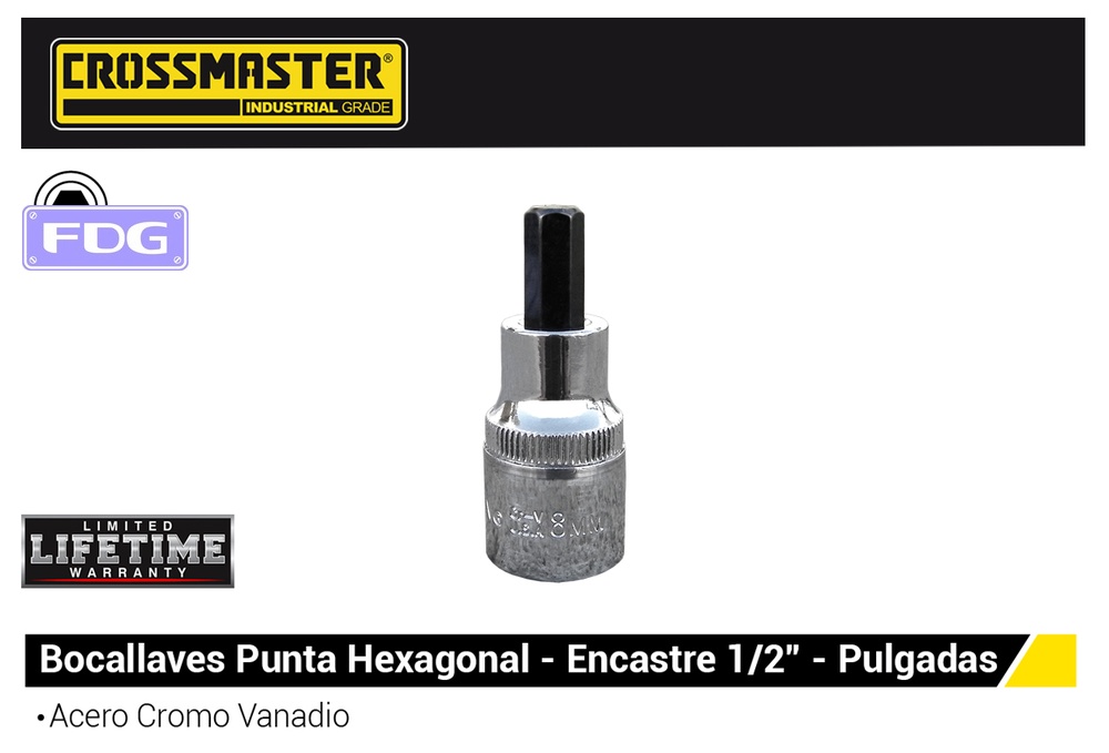 BOCA LLAVE PUNTA HEXAG. 1/2 x 7/16