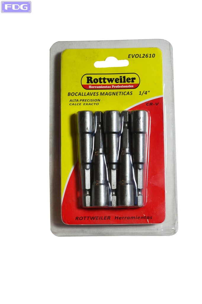 BOCALLAVES MAGNETICAS 1/4" EN JUEGO 5 PCS.