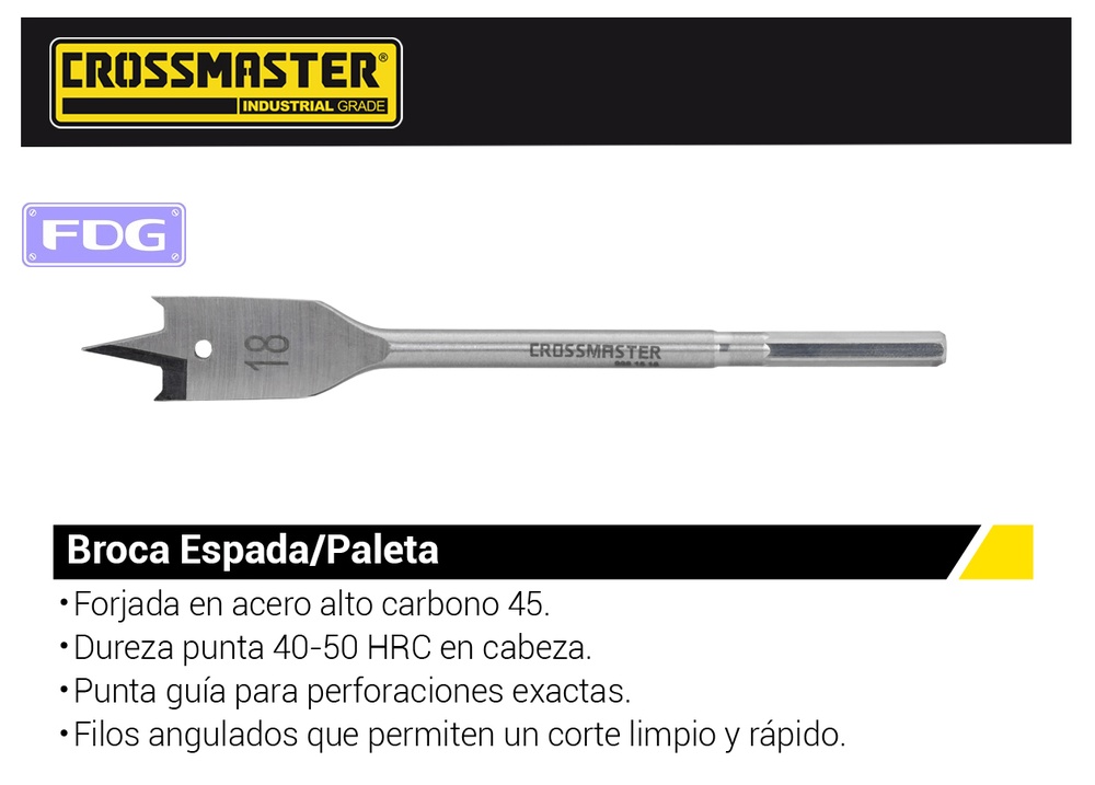 BROCA DE ESPADA/PALETA CROSSMASTER 18mm