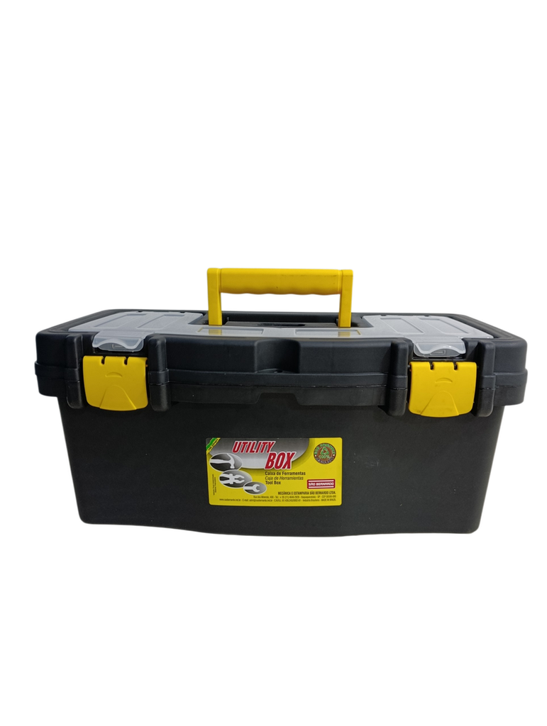 Caja PortaHerramientas 16" reforzada doble traba c/Gandeja y Gavetero c/Bisagra Metal