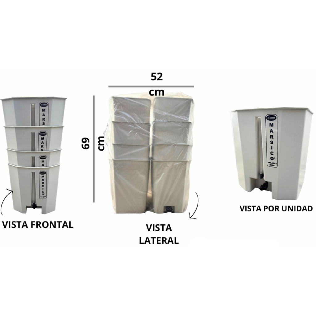 Calefon PVC 25 Lts Apilable Con Resistencia de Aluminio