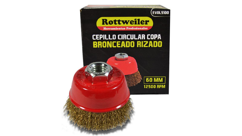 CEPILLO CIRCULAR COPA BRONCEADO RIZADO DE 75 MM