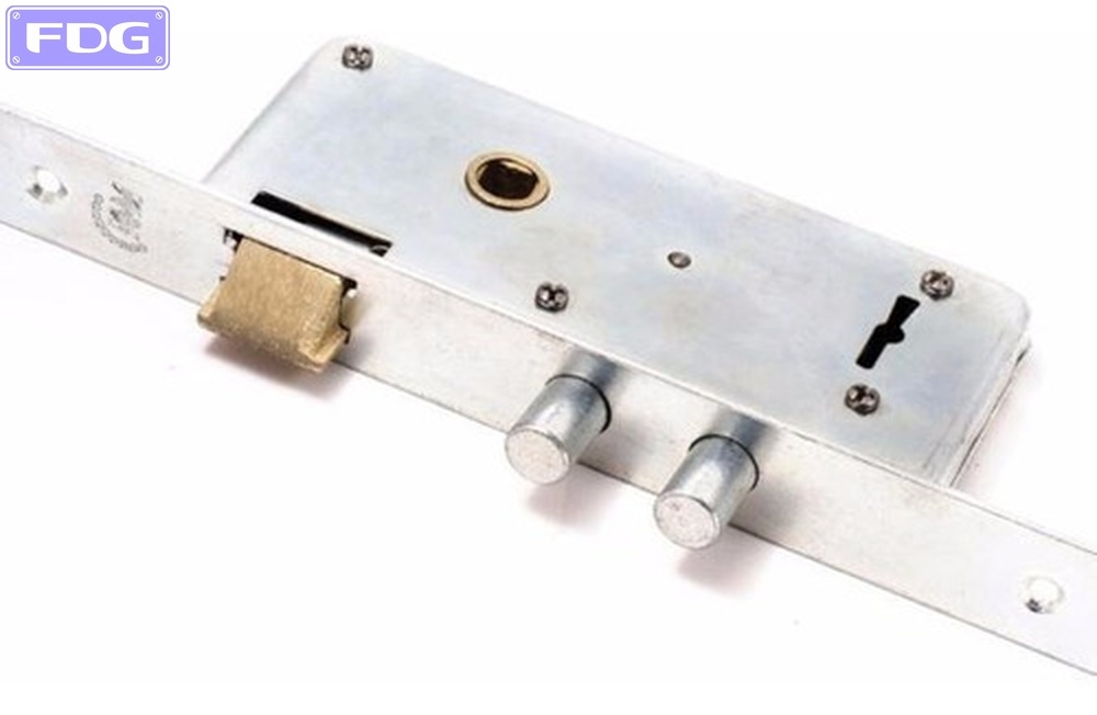 Cerradura Doble Perno Zincada en Caja "KM"