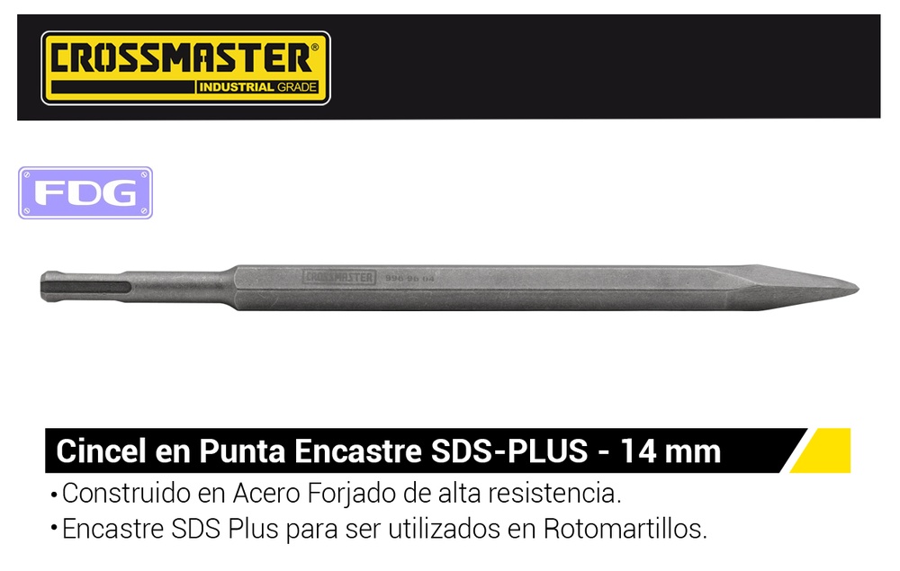 CINCEL EN PUNTA SDS-Plus 250mm CROS