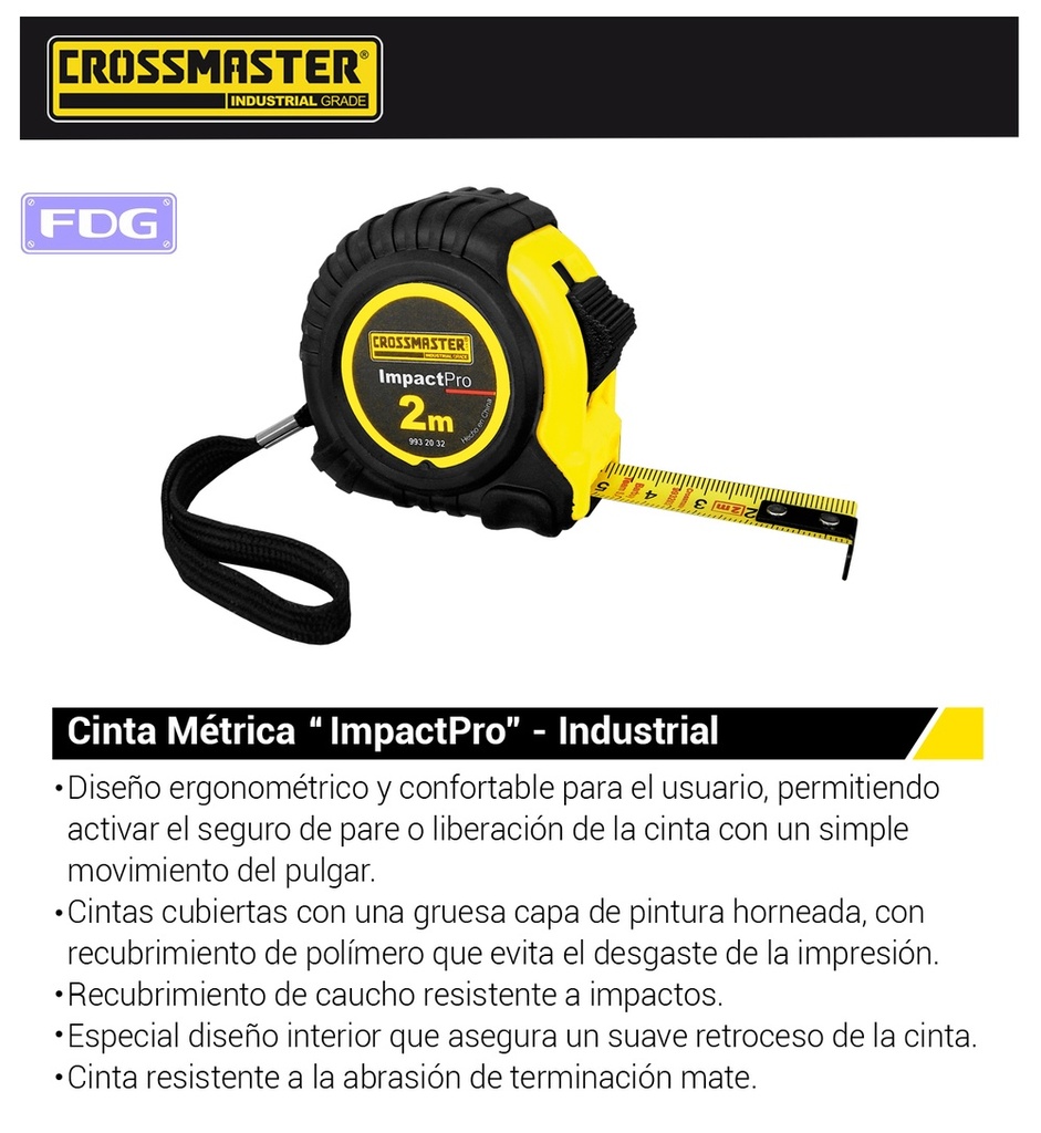 CINTA METRICA ImpactPRO 3m CROSS