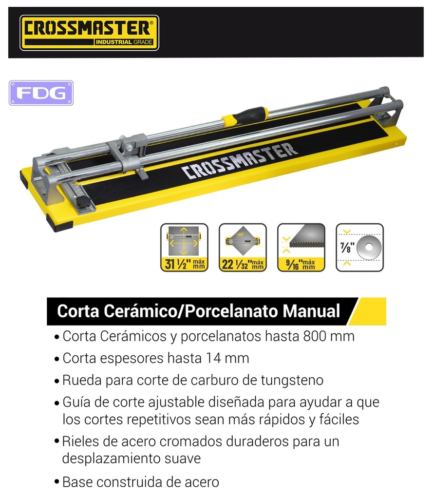 CORTA CERAMICO MANUAL 800mm - 14mm