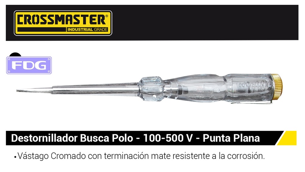 DESTORNILLADOR BUSCA POLO 500V L:150 mm CROSS