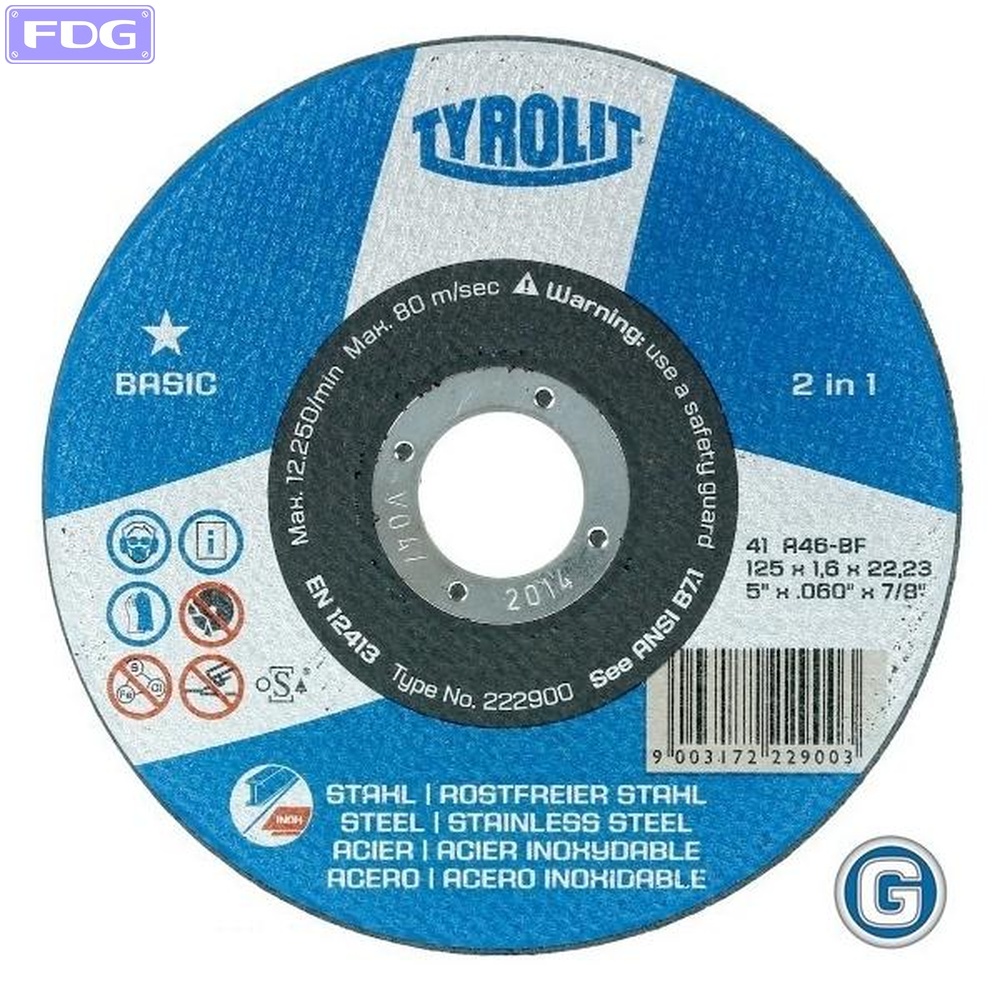 Disco de corte 115 x 1,0 mm.(Caja x 50) BASIC "Tyrolit"