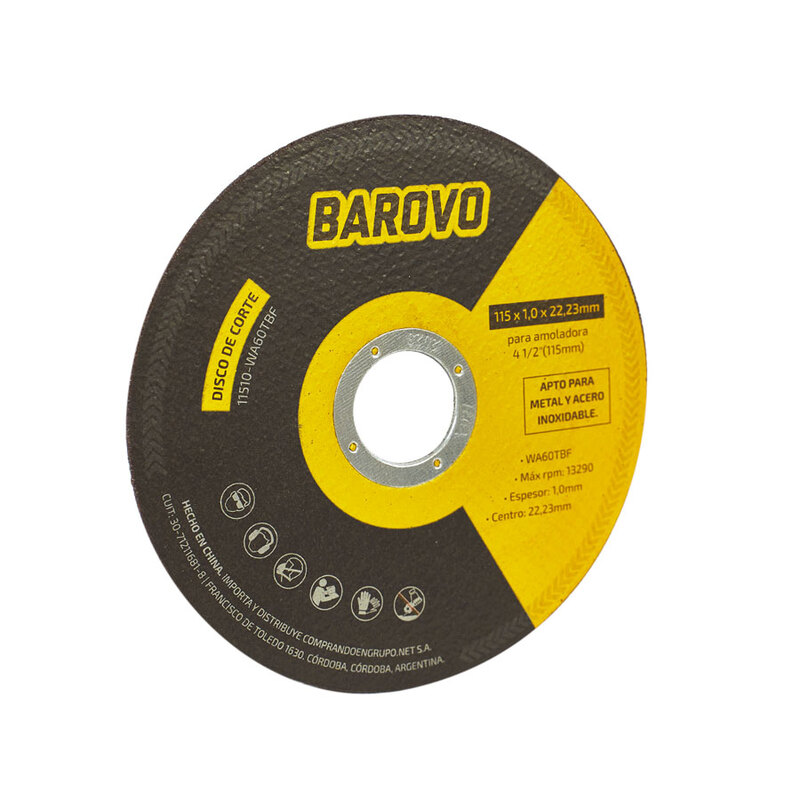 Disco de corte 115 x 1 mm. (P x 25-C x100) &quot;Barovo&quot; 