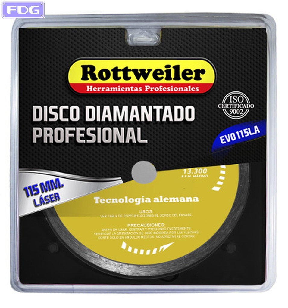 DISCO DIAMANTADO LASER 115 MM.