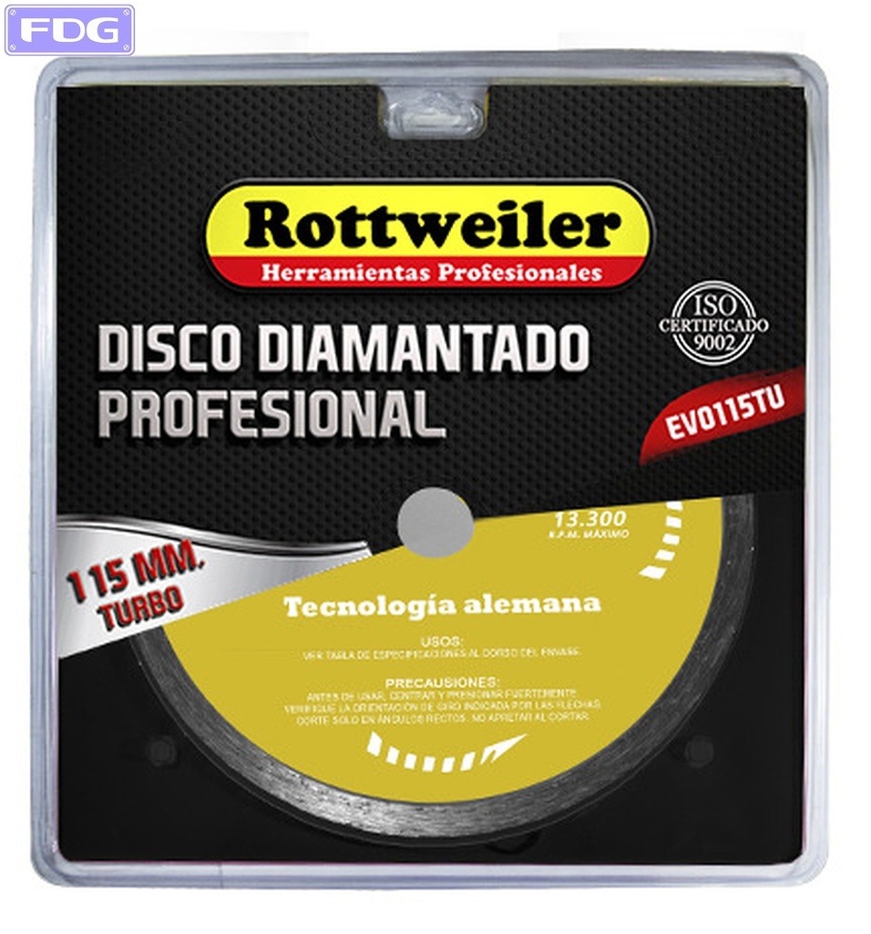 DISCO DIAMANTADO TURBO 115 MM.