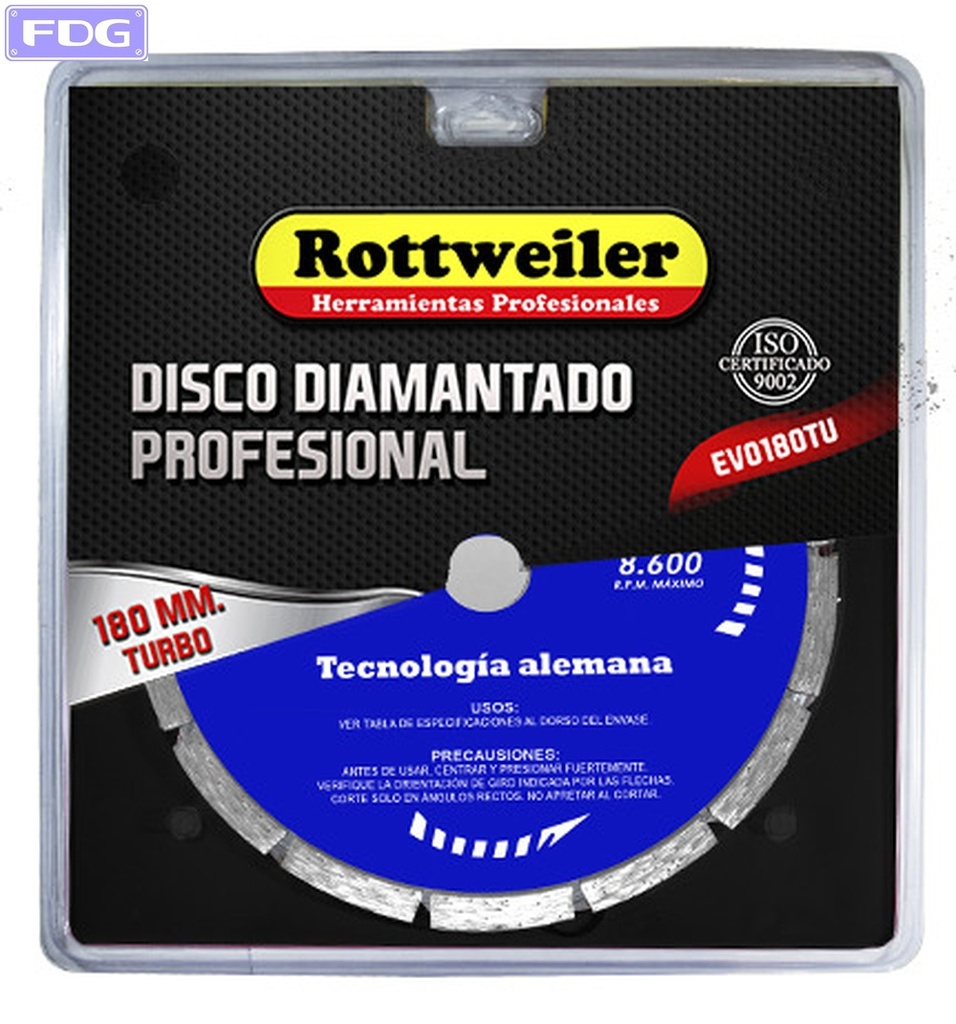 DISCO DIAMANTADO TURBO 180 MM.