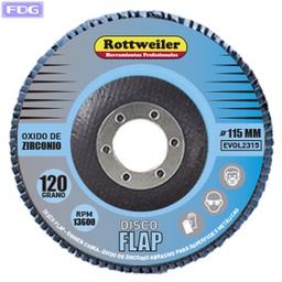 [EVOL2315] Disco FLAP Oxido de Zirconio 115 mm - G: 120 (C X 10 Un.)