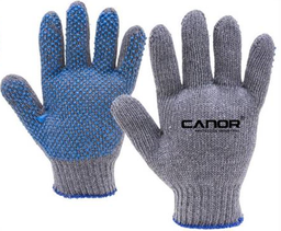 [GM500] Guante Moteado Gris Motas Azules | B x 120 pares "Canor"