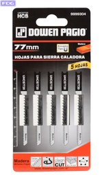 [9999304] Hoja P/Sierra Caladora P/Madera L=77-DED:1,4-5u "Dowen Pagio"