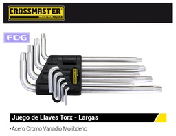 [9943580.1] LLAVES TORX CROSS T-10 a T-50 JUEGO DE 9 Pzs JGO