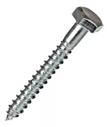 [104-200] Tirafondo Cabeza Hexagonal Zincado 1/4 x 2" - $ caja x 100 Un.