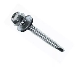 [Torar01143] Tornillo Cabeza Hexagonal Punta Mecha C/Arandela Vulcanizada Colocada - #14 (6.30 mm) x 2 1/2" - $ estuche x 100 un