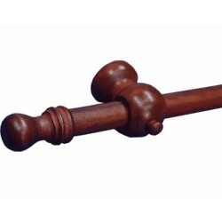 [K35-02] Barral de Madera p/Cortina 34 mm x 1,60 Mts. Con Soportes y Terminales - Sin Argollas