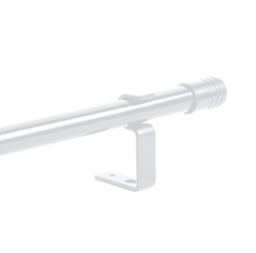 [BAB240] Barral de Metal Andino Blanco x 2,40 m S/Arg. - Con Soporte p/Pared, Terminal Plastico, Tornillos y Tarugos.