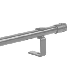 [BAP240] Barral de Metal Andino Plata x 2,40 m S/Arg. - Con Soporte p/Pared, Terminal Plastico, Tornillos y Tarugos.