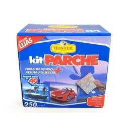 [KIT250] Kit Parche de Reparacion con Fibra de Vidrio y Resina x 250 cc "HUNTER"