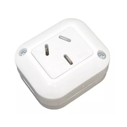 [LE-602] Modulo p/ Exterior 1 Tomacorriente BiNorma Blanco &quot;TAAD&quot;