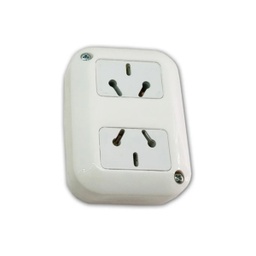 [LE-710] Modulo p/ Exterior 2 Tomacorrientes BiNorma Blanco &quot;TAAD&quot;