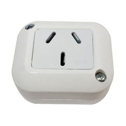 [LE-604] Modulo p/ Exterior 1 Tomacorriente 20 Amp Blanco "TAAD"