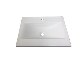 [MV910] Mesada Bacha Vanitory Marmol Sintetico 62 x 46 x 10 cm-1 Agujero Blanco (Sin Mueble)