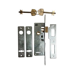 [DPA140ZB] Cerradura Doble Paleta p/Puerta Aluminio - Zincada en Bolsa Frente Angosto "PICCOLINA"