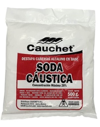 [15091] Destapacañeria Alcalino Perlado 28% (Soda Caustica Perlada 28%) bolsa x1/2 kg(Cx40 Un) "Cauchet"