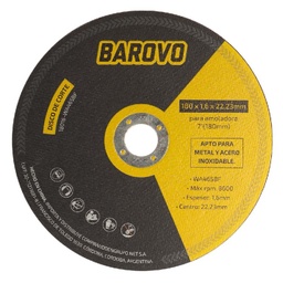 [18016-WA46SBF] Disco de corte 180 x 1,6 mm. (P x 25) &quot;Barovo&quot; 