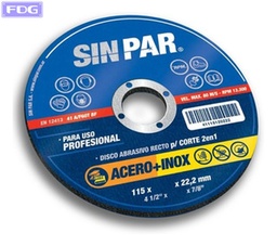 [870331] Disco de Corte Inoxi. 115 x 0,8 (C x 100) &quot;Sin Par&quot;